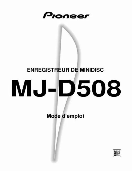 Mode d'emploi PIONEER MJ-D508