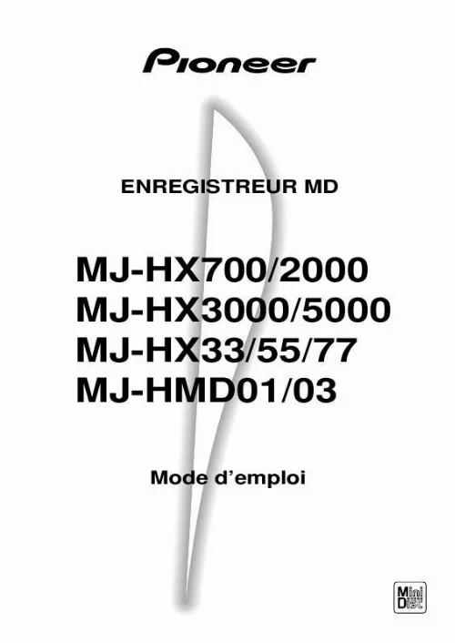 Mode d'emploi PIONEER MJ-HX700