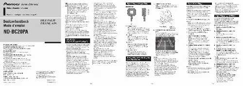 Mode d'emploi PIONEER ND-BC20PA