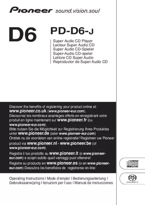 Mode d'emploi PIONEER PDD6-J