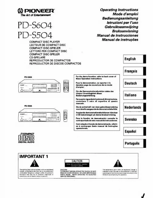 Mode d'emploi PIONEER PD-S504