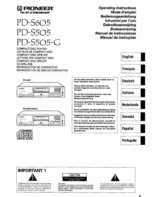 Mode d'emploi PIONEER PDS505-G