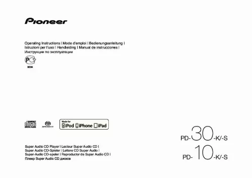 Mode d'emploi PIONEER PD30