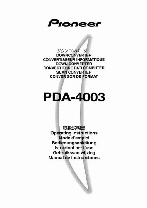 Mode d'emploi PIONEER PDA-4003