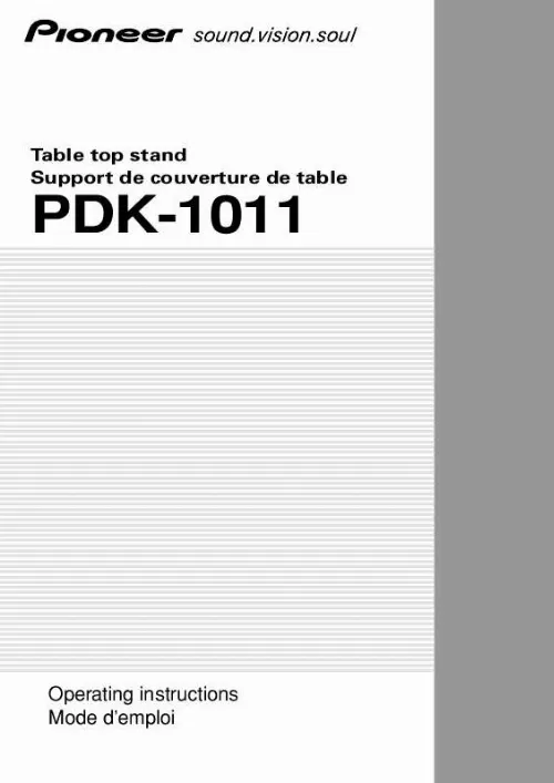 Mode d'emploi PIONEER PDK-1011