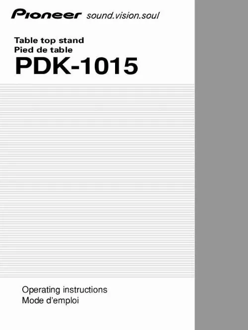 Mode d'emploi PIONEER PDK-1015
