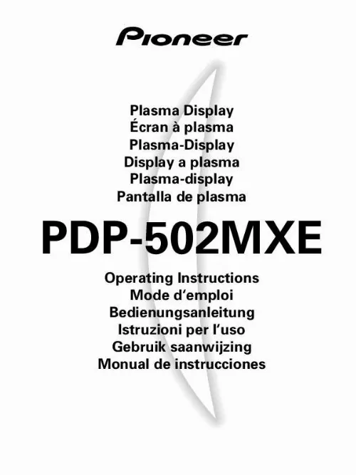 Mode d'emploi PIONEER PDP-502MXE