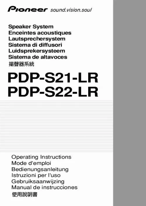 Mode d'emploi PIONEER PDP-S22-LR