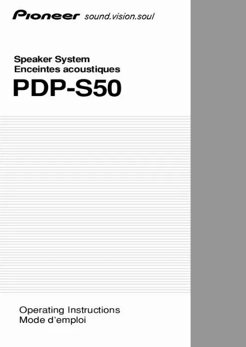 Mode d'emploi PIONEER PDP-S50