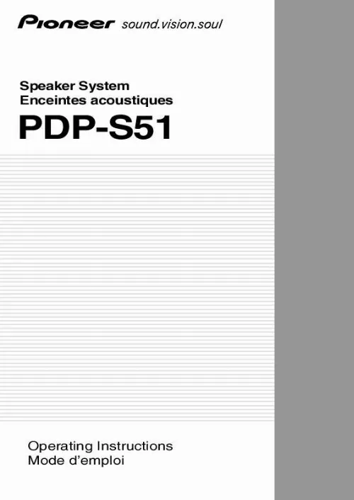 Mode d'emploi PIONEER PDP-S51