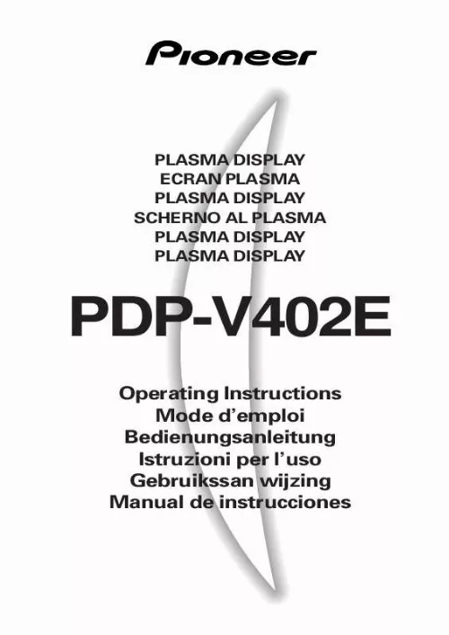 Mode d'emploi PIONEER PDP-V402E