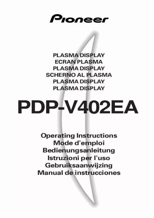 Mode d'emploi PIONEER PDP-V402EA
