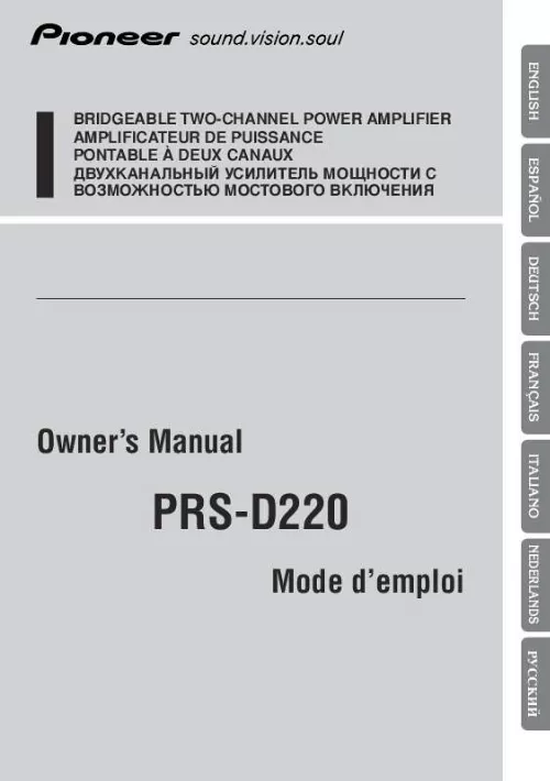 Mode d'emploi PIONEER PRS-D220