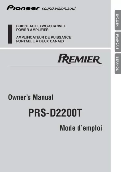 Mode d'emploi PIONEER PRS-D2200T