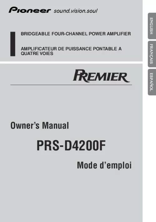 Mode d'emploi PIONEER PRS-D4200F