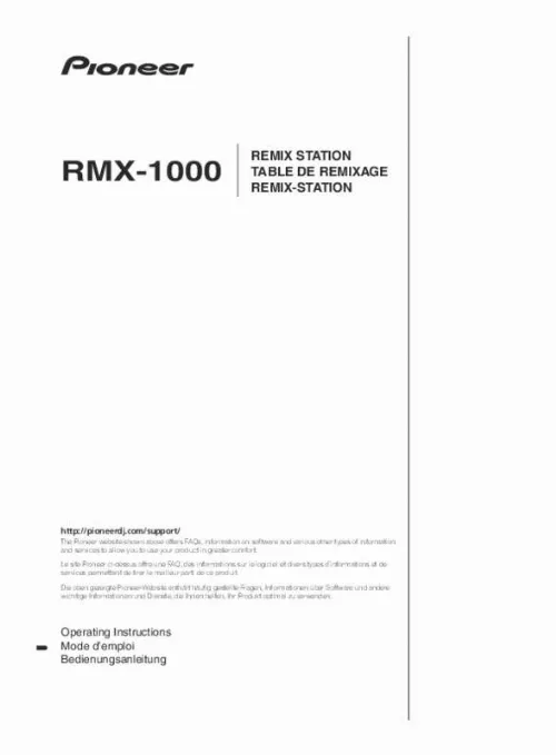 Mode d'emploi PIONEER RMX-1000-M