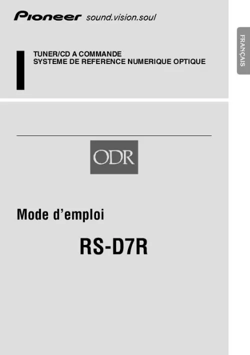 Mode d'emploi PIONEER RS-D7R