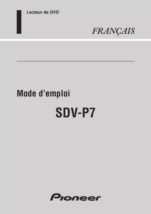 Mode d'emploi PIONEER SDV-P7