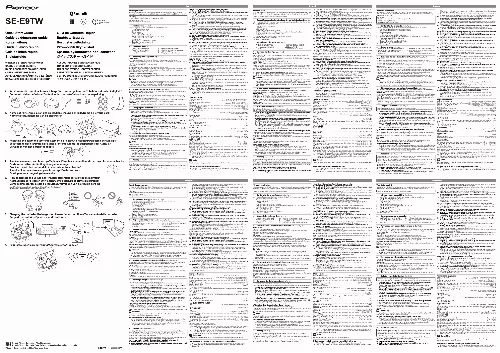 Mode d'emploi PIONEER SE-E9TW