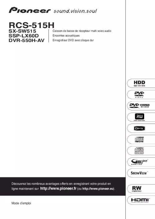 Mode d'emploi PIONEER SX-SW515 (RCS-515H)