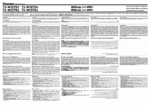 Mode d'emploi PIONEER TS-W307D2