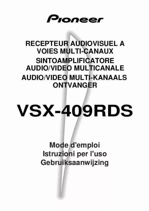 Mode d'emploi PIONEER VSX-409RDS