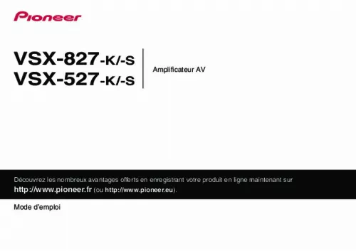 Mode d'emploi PIONEER VSX-827-K