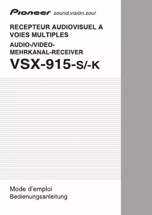 Mode d'emploi PIONEER VSX-915-K