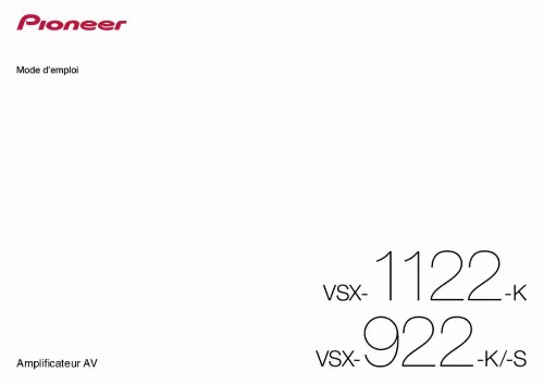 Mode d'emploi PIONEER VSX-922-K