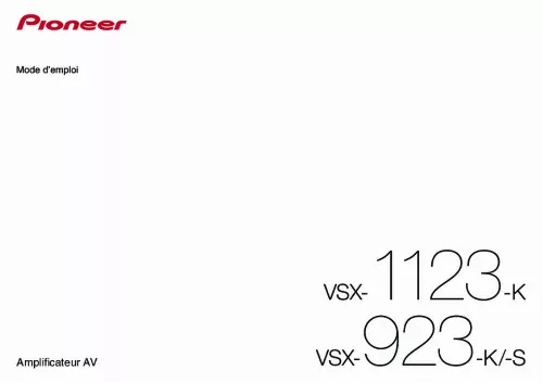 Mode d'emploi PIONEER VSX-923-S