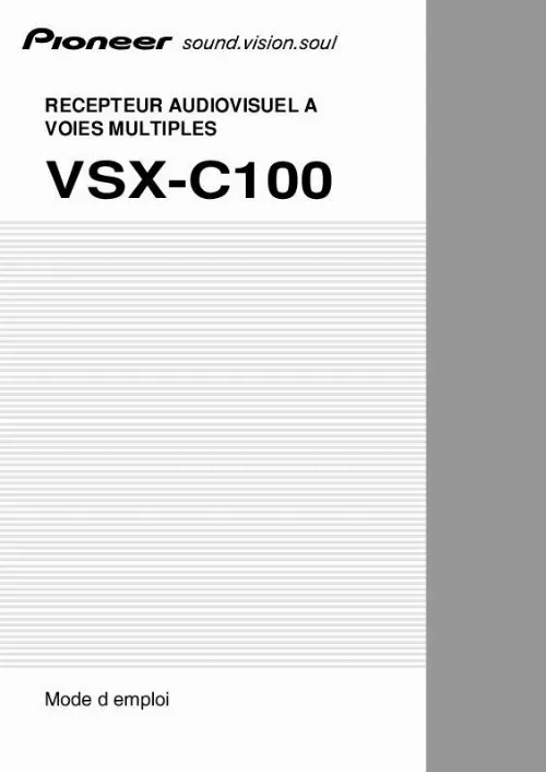 Notice PIONEER VSX-C100 - Ampli Home-cinéma Trouver Une Solution à Un ...