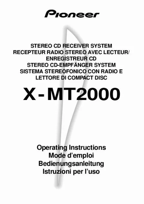 Mode d'emploi PIONEER X-MT2000