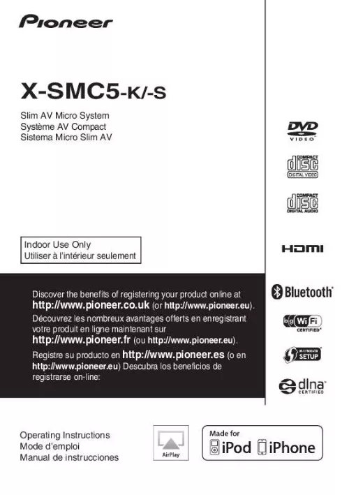 Mode d'emploi PIONEER X-SMC5-K