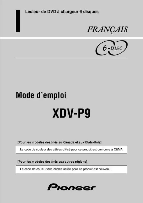 Mode d'emploi PIONEER XDV-P9