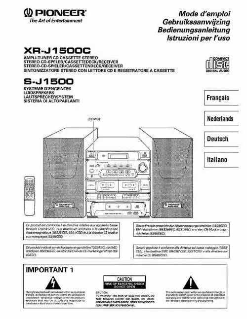 Mode d'emploi PIONEER XR-J1500C