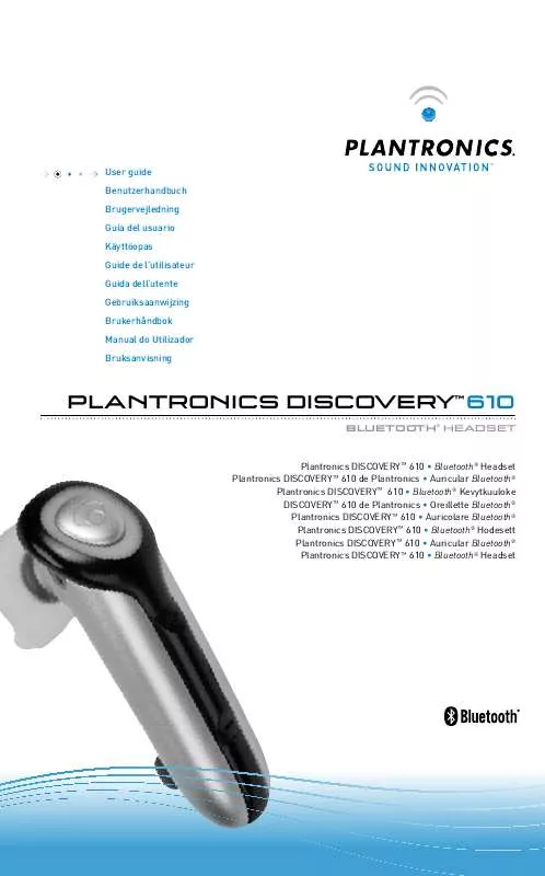 Mode d'emploi PLANTRONICS DISCOVERY 610