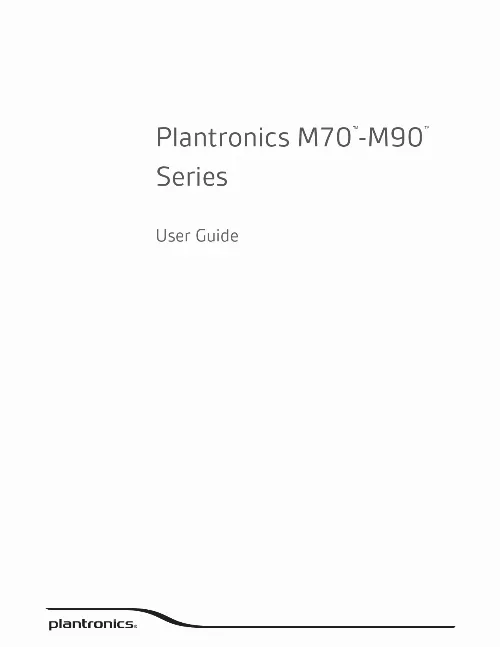 Mode d'emploi PLANTRONICS M90