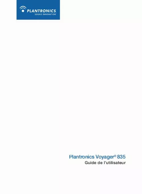 Mode d'emploi PLANTRONICS VOYAGER 835