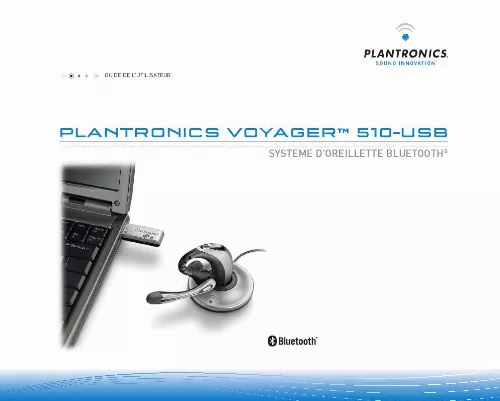 Mode d'emploi PLANTRONICS VOYAGER 510-USB
