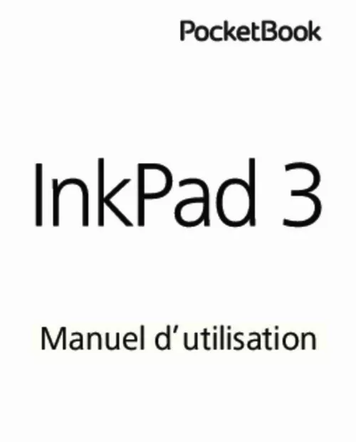 Mode d'emploi POCKETBOOK INKPAD 3