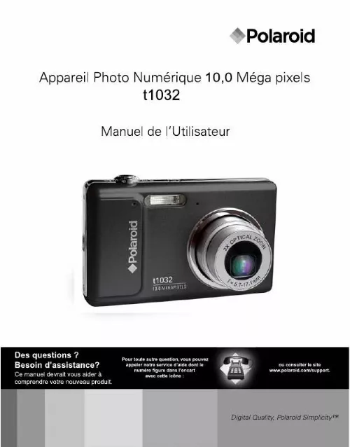 Mode d'emploi POLAROID T1032