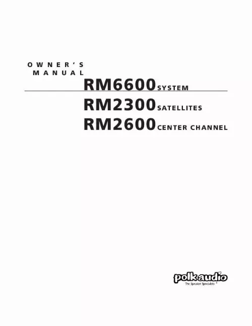 Mode d'emploi POLK AUDIO RM6600