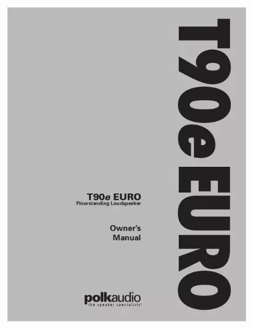 Mode d'emploi POLK AUDIO T90E EURO