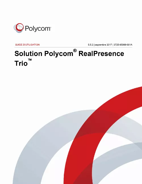 Mode d'emploi POLYCOM REALPRESENCE TRIO 8800