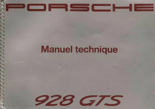 Mode d'emploi PORSCHE 928 GTS