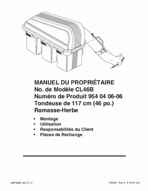 Mode d'emploi POULAN CL46B