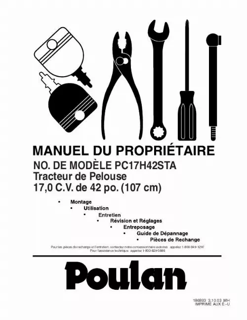 Mode d'emploi POULAN PC17H42STA