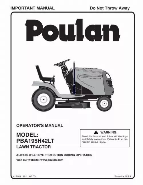 Mode d'emploi POULAN PBA195H4LT