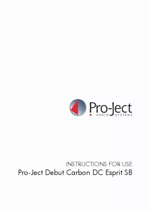 Mode d'emploi PRO-JECT DEBUT CARBON DC OM10E