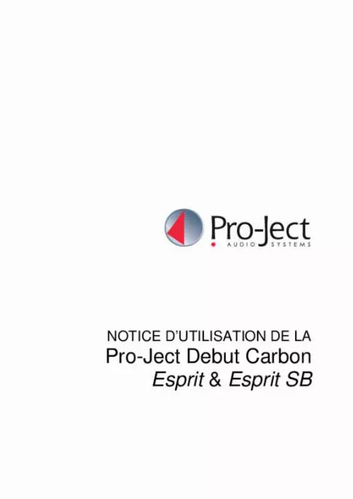 Mode d'emploi PRO-JECT DEBUT CARBON ESPRIT SB